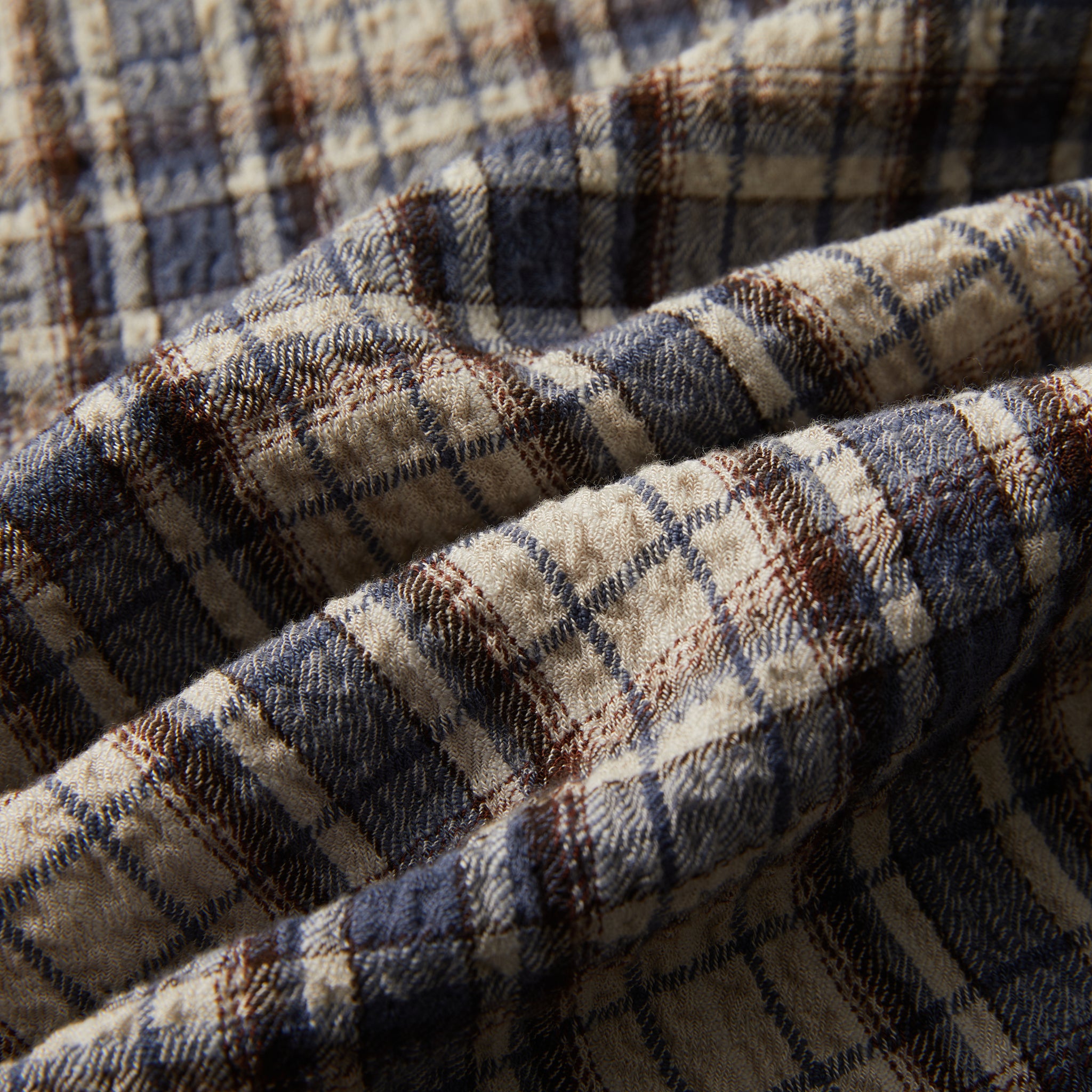Plaid Viscose Blend Fabric