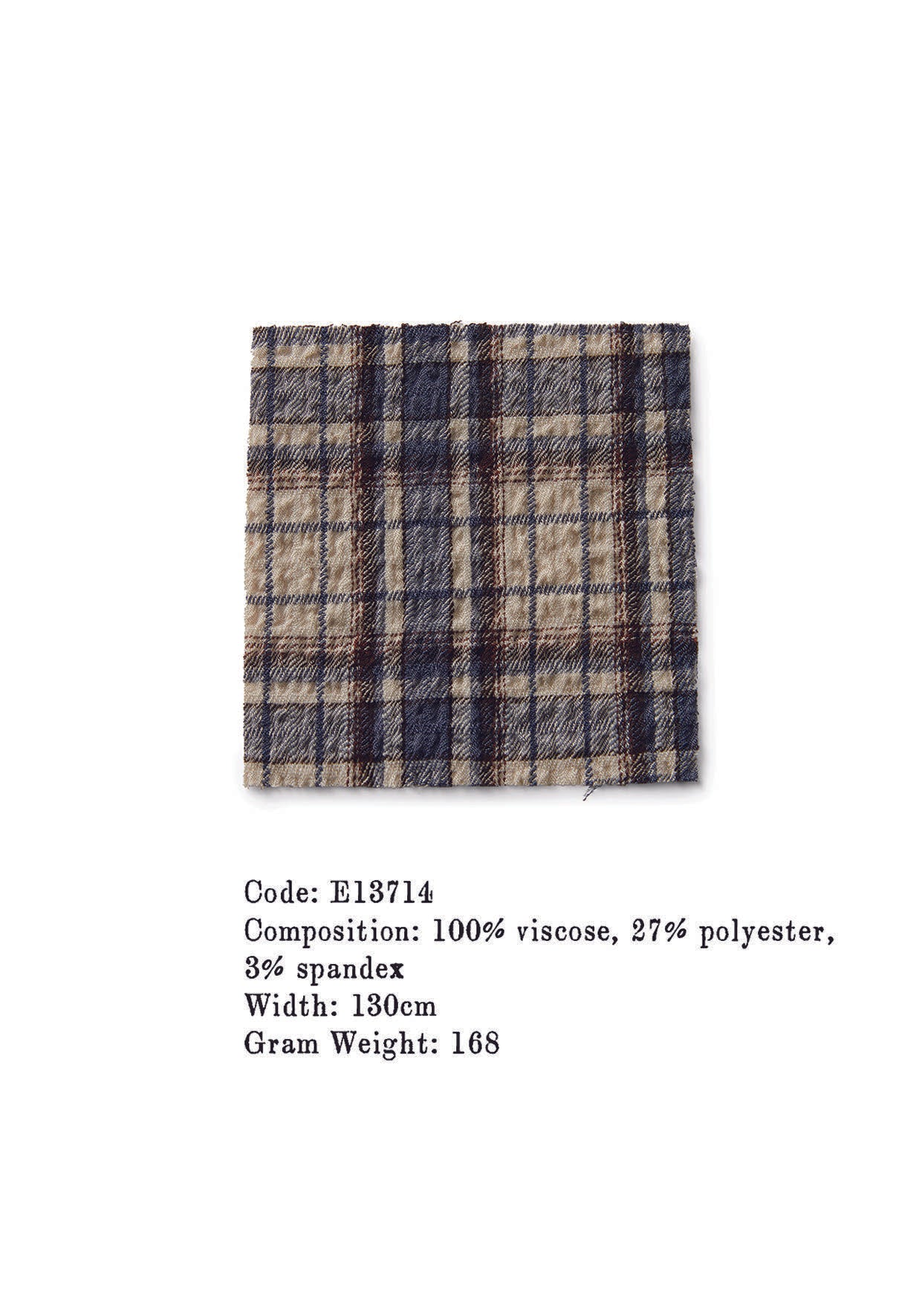 Plaid Viscose Blend Fabric