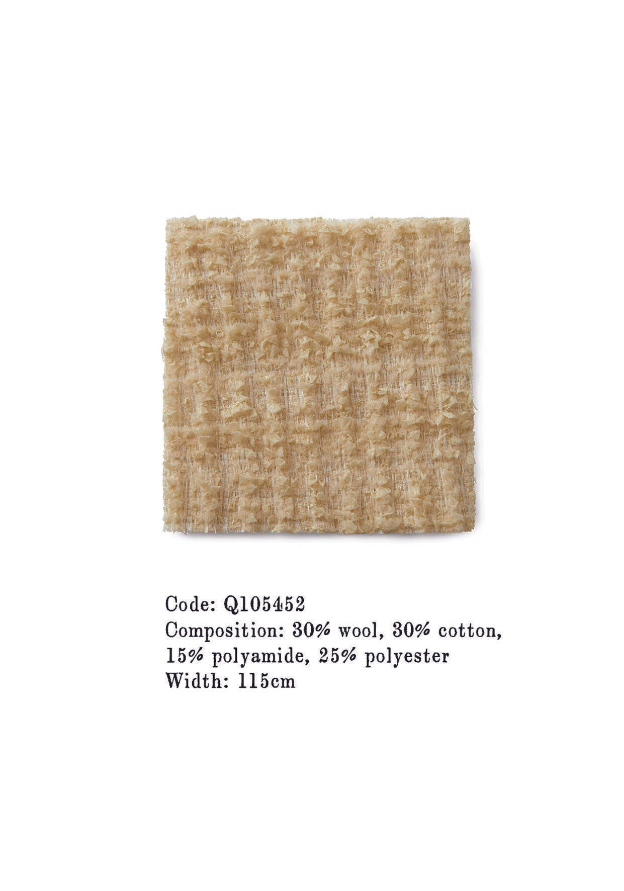 Wool Cotton Blend Bouclé Fabric